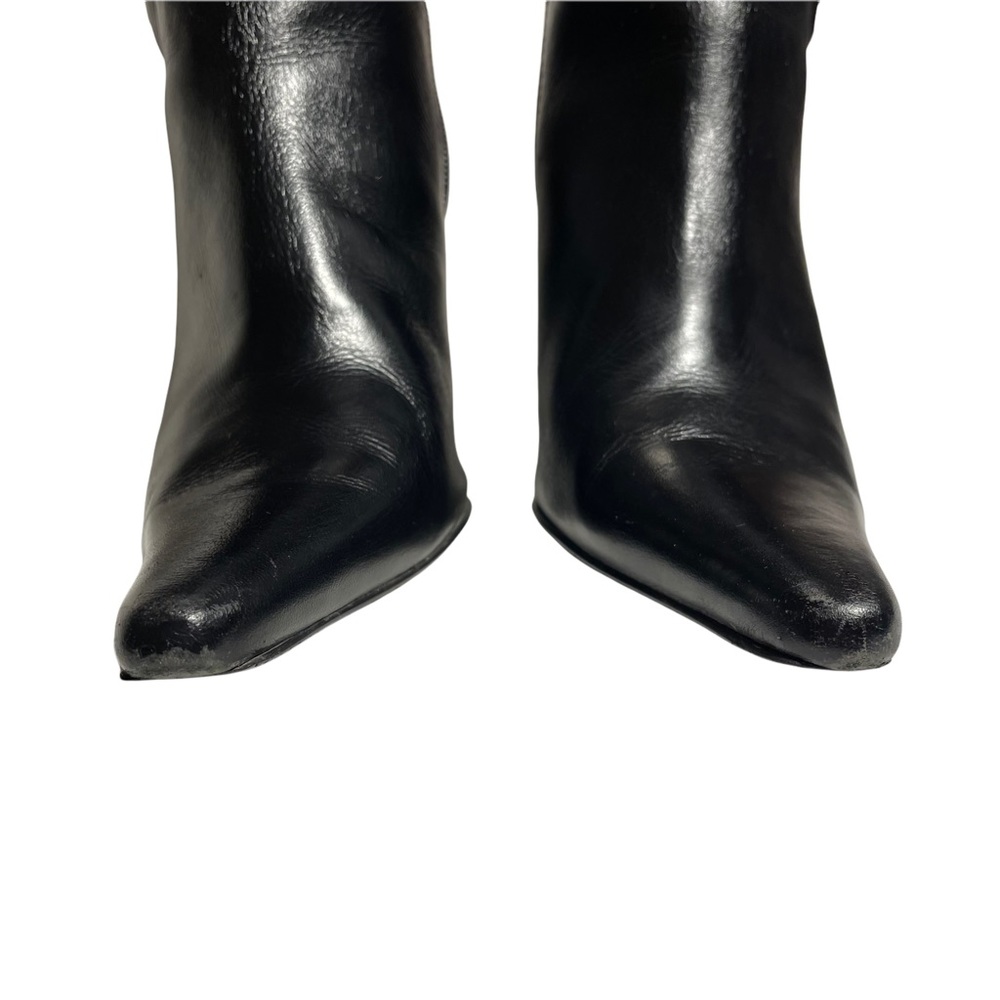 Steve Madden black leather stiletto heeled zip up boots size 7.5 - Picture 3 of 11